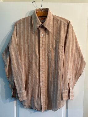 Vintage Bertano Men's Button-Up Shirt - Tan